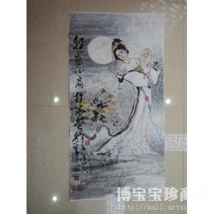 熊保庚 轻罗小扇扑流萤 类别: 国画人物作品